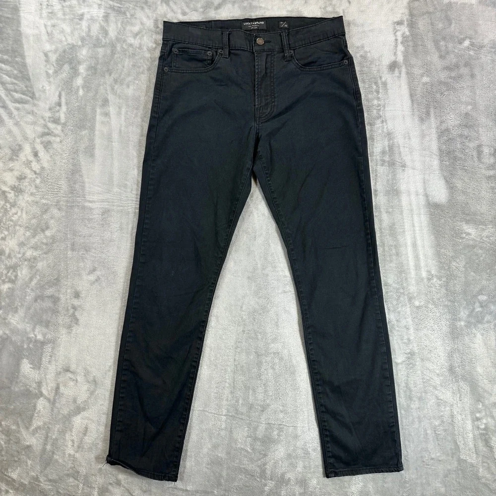 Lucky Brand 121 Slim Straight Jeans Mens Size 31x32 Black Denim Pants